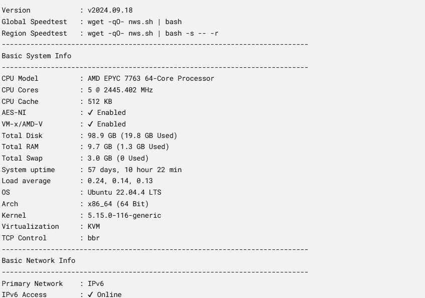 nws.sh: A Server Network Testing Script