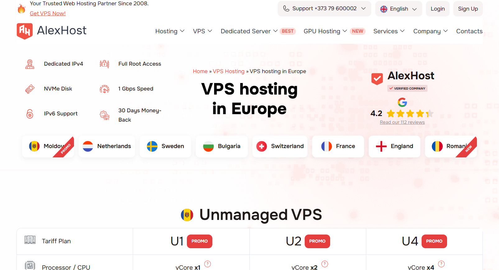 AlexHost–2025黑色星期五促销，欧洲多地VPS无限流量
